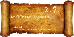 Kránitz Teobald névjegykártya